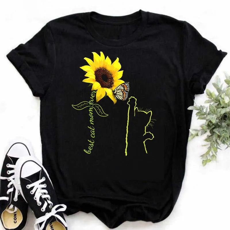 T-shirt Coton Tournesol Papillon Oversize | MDN