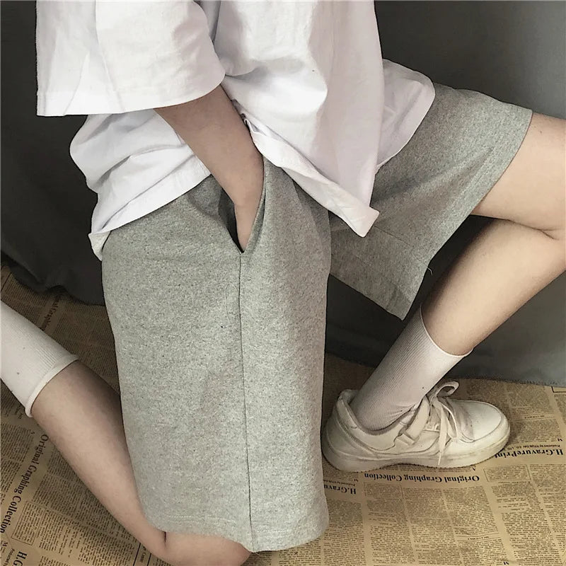 Short Taille Haute Femme Large Gris | MDN Store