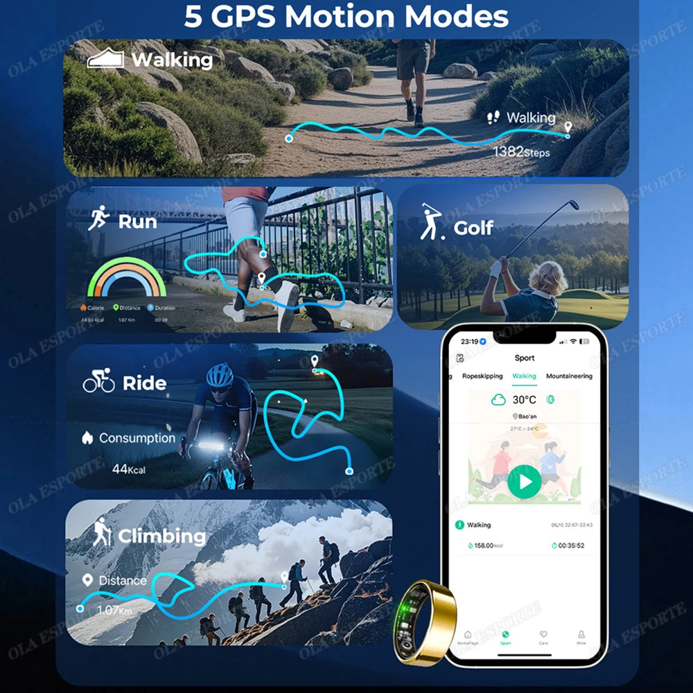 Bague Connectée Smart Ring Santé Étui Charge Étanche | MDN