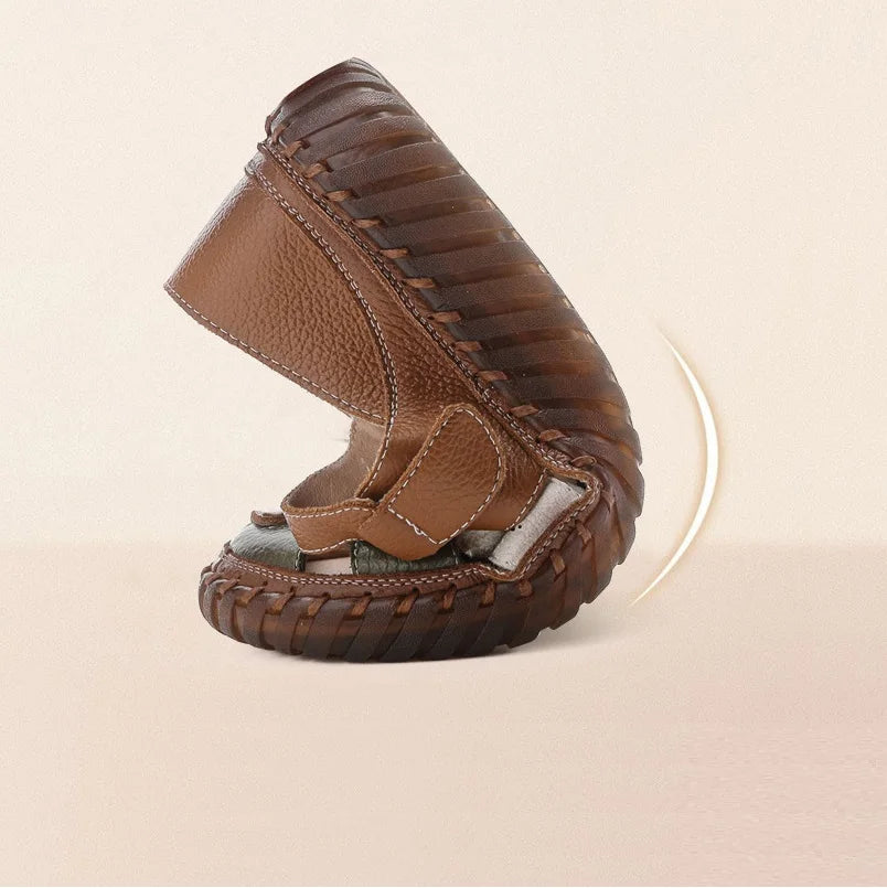 Sandales Cuir Plates Bout Fermé Lorilury | MDN Store