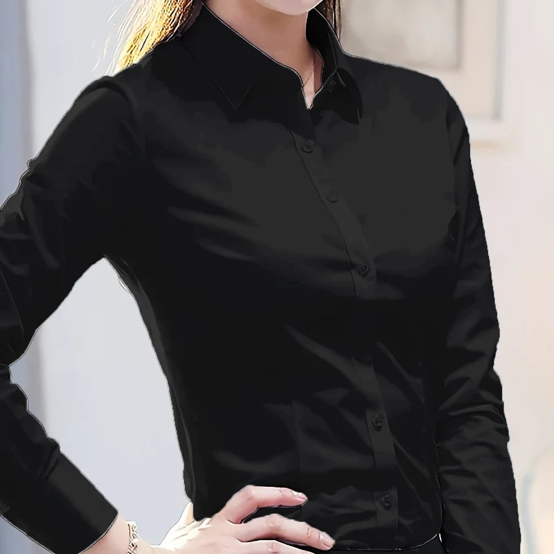 Chemise Blanche Femme Col Rabattu | MDN Store