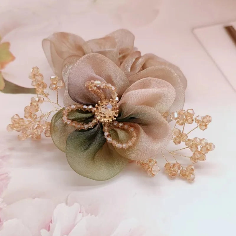 Chouchou Fleur Organza Strass | MDN Store