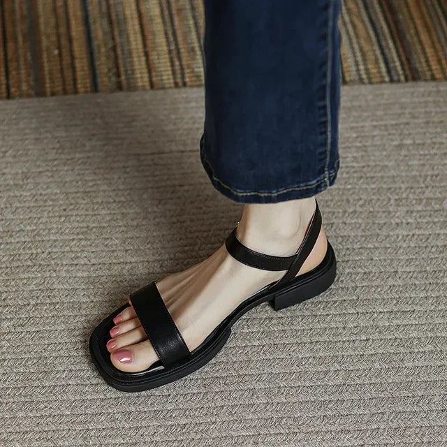Sandales Cuir Talons Bas Confort Femme | MDN Store