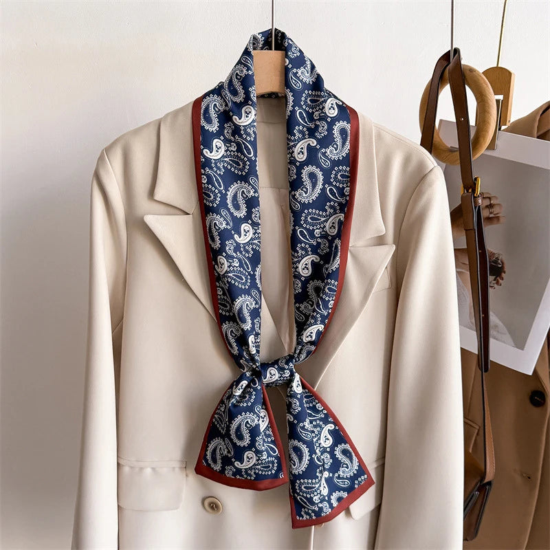 Foulard Soie Femme Long Étroit Fleurs | MDN Store