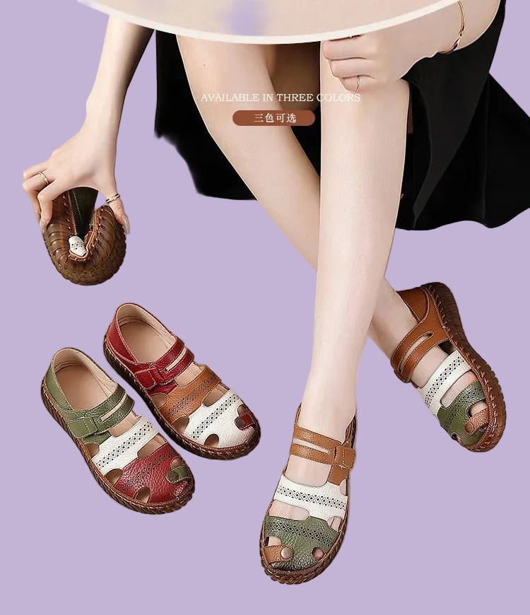 Sandales Cuir Plates Bout Fermé Lorilury | MDN Store