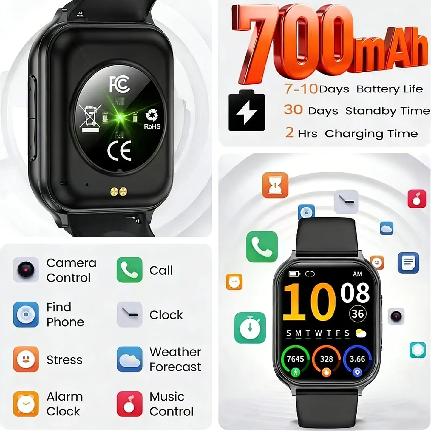 Montre Connectée GPS 1.83" Acier 700mAh IP68 | MDN