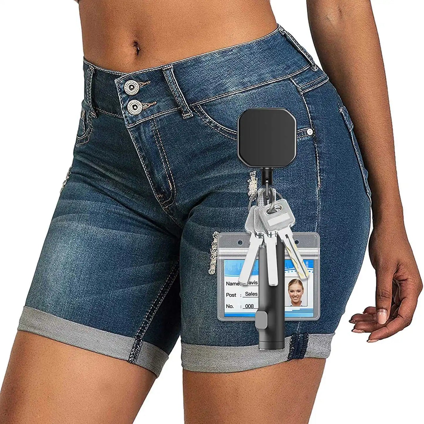 Porte-Clés Rétractable Anti-Perte Badge Clip Enrouleur | MDN