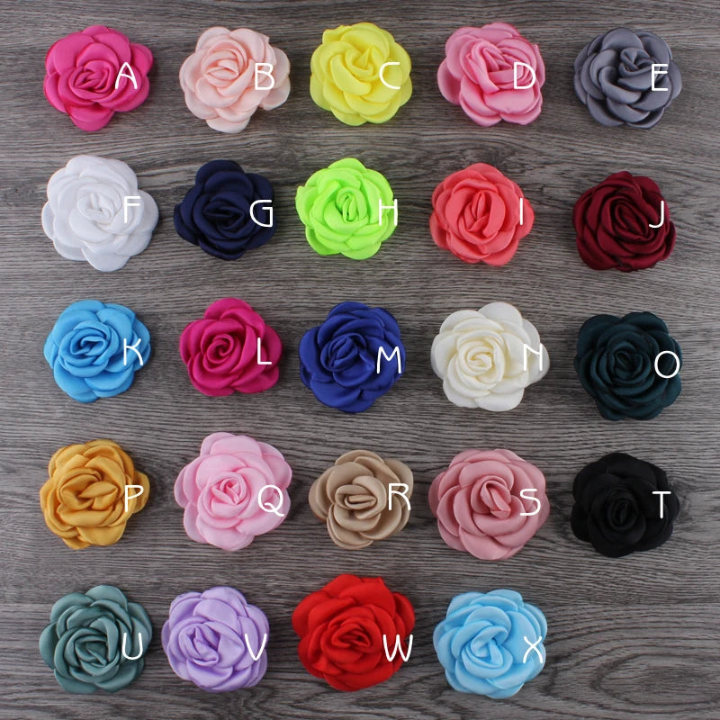 Lot de 10 Fleurs en Satin 6cm - Accessoires Cheveux Mariage | MDN