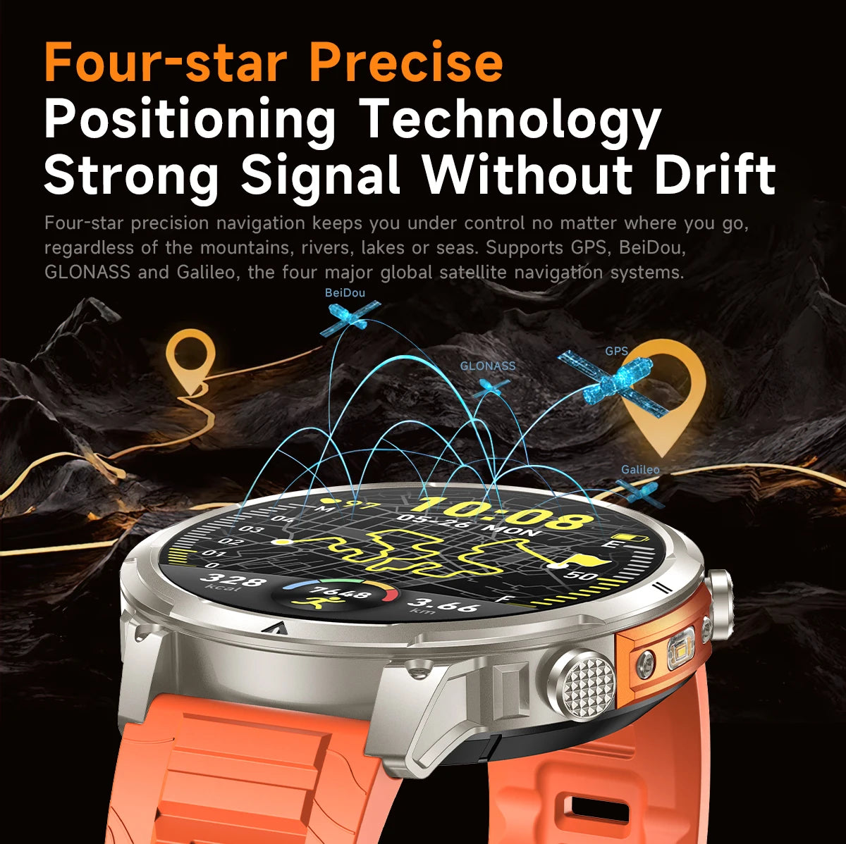 Montre GPS Militaire 1.7" 720mAh Lampe LED IP68 | MDN