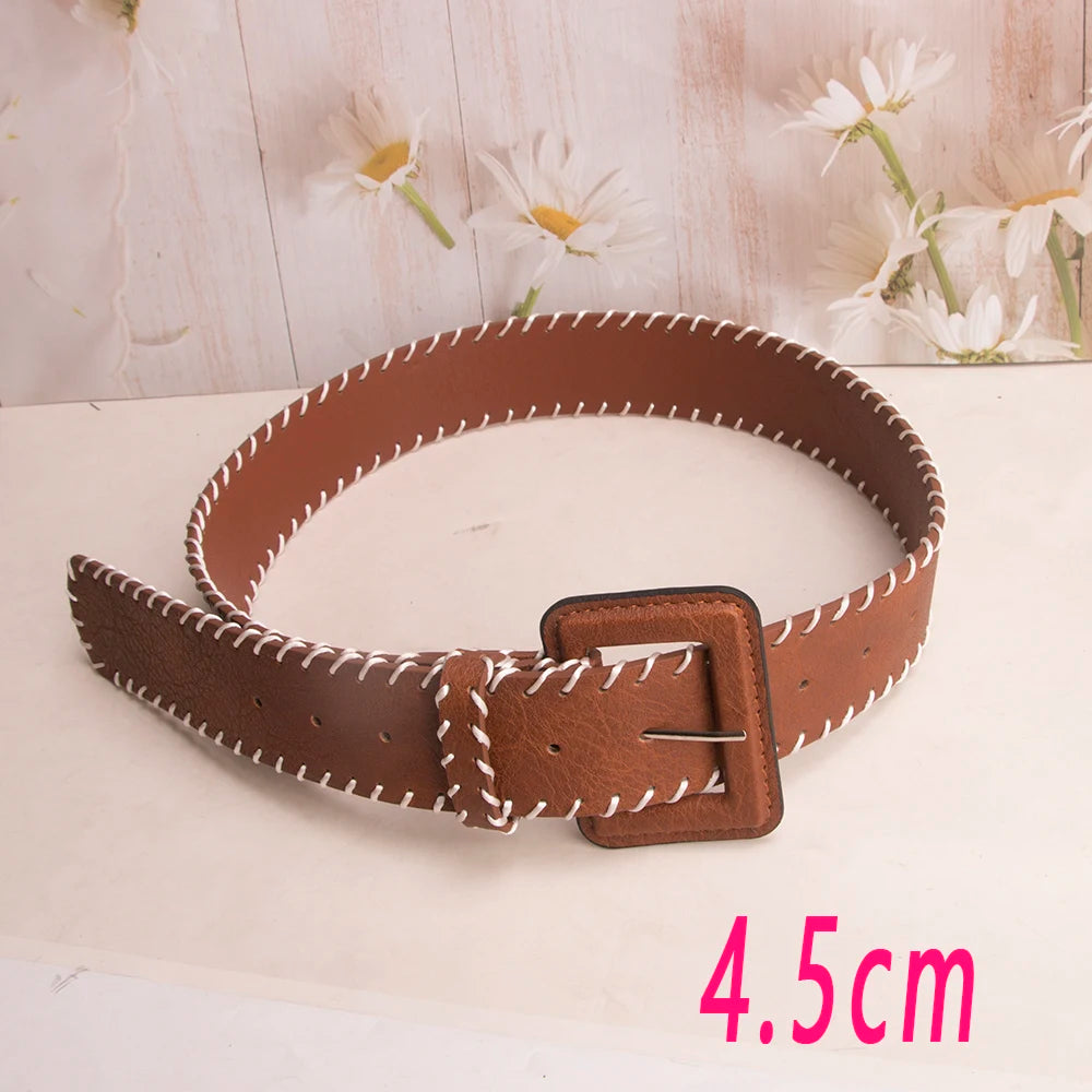 Ceinture Cuir Tressé Boucle Ardillon Femme - Ceinture Ajustable Robe Manteau | MDN