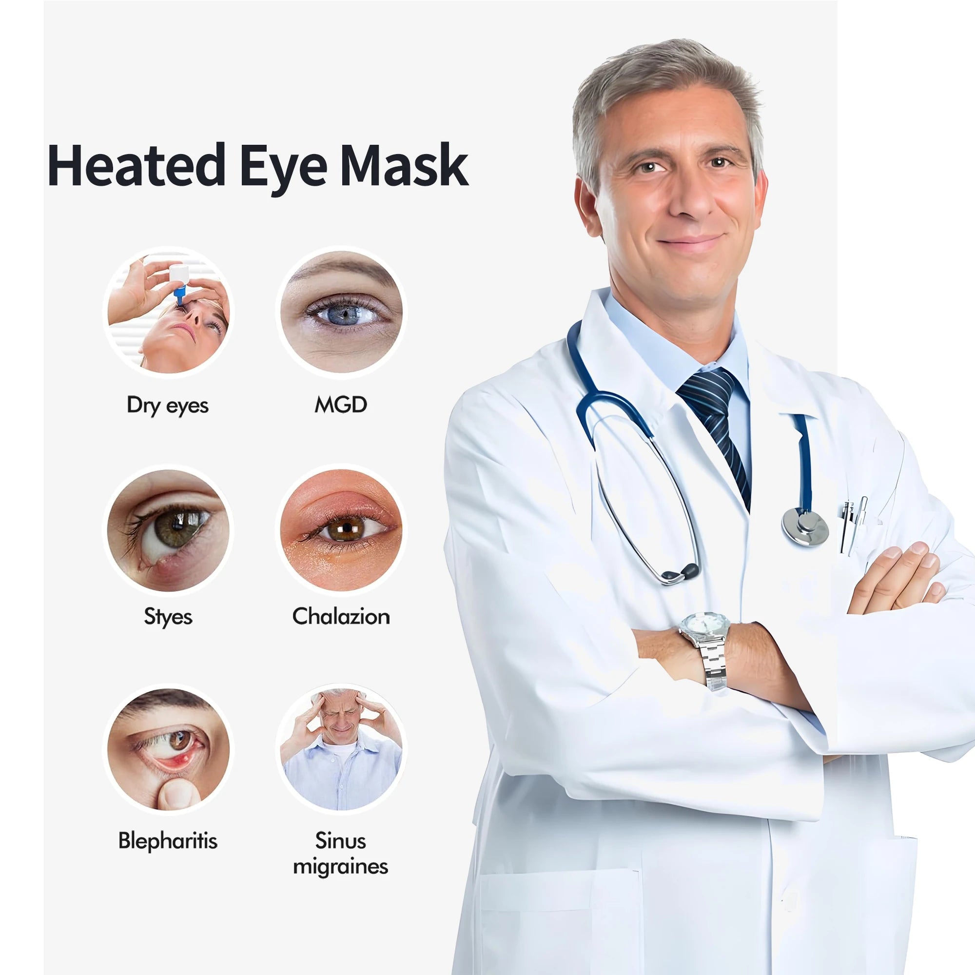 Masque Chauffant Yeux Électrique - Fatigue Oculaire, Cernes & Sommeil | MDN Store 25