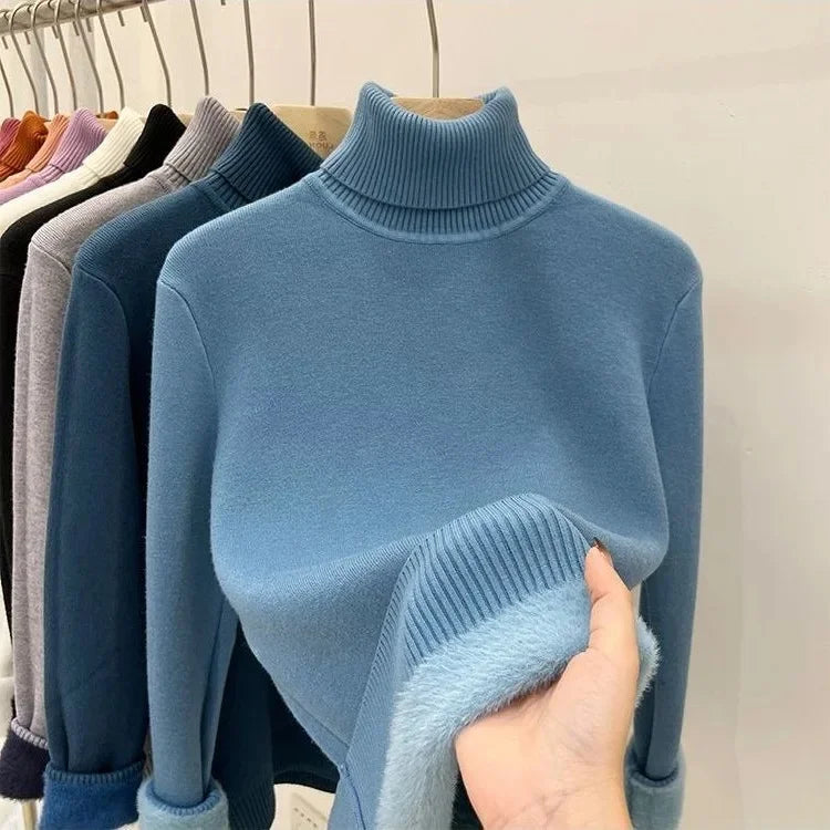 Pull Col Roule Femme Polaire Epais Manches Longues 8 Coloris | MDN Store