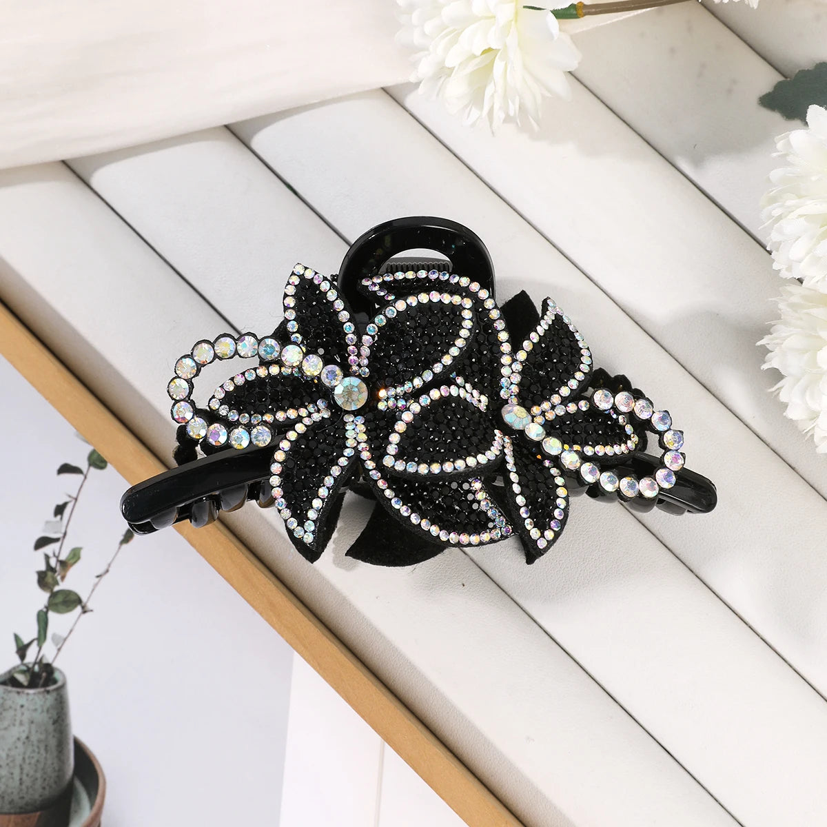 Pince Cheveux Fleur Strass Élégante - Barrette Crabe Mode Femme | MDN Store