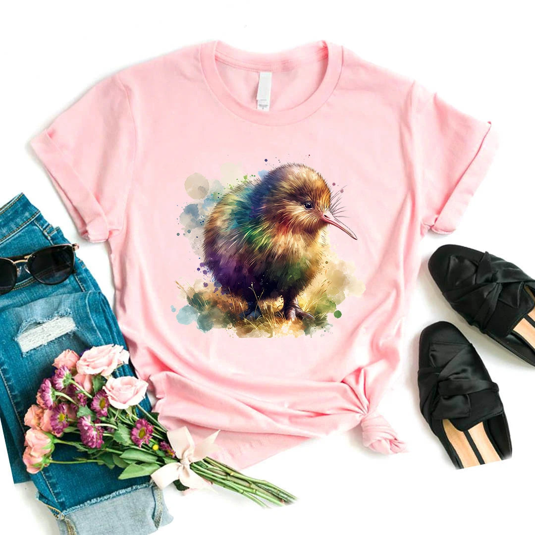 T-Chemise Kiwi Aquarelle Rose Kawaii Femme | MDN Store