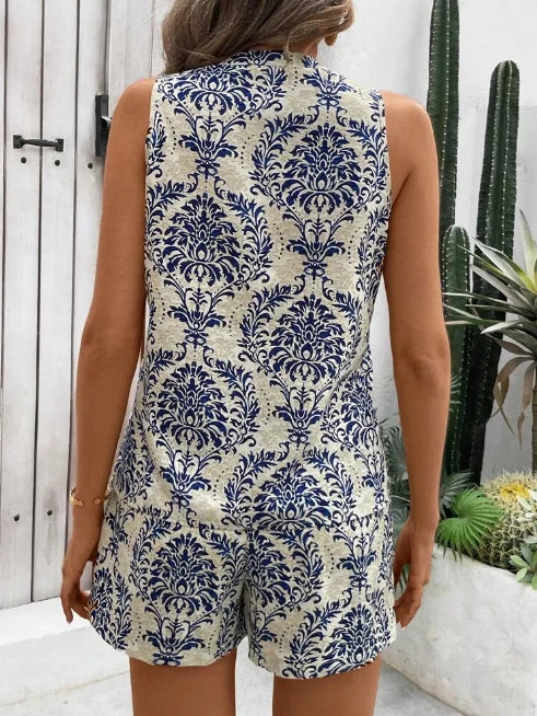 Ensemble Chemise Sans Manches et Short Imprime Floral Femme | MDN Store 25
