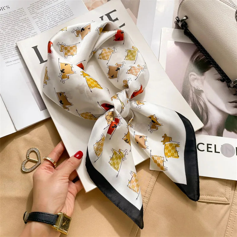 Foulard Carré Soie Floral Femme 70x70cm | MDN Store
