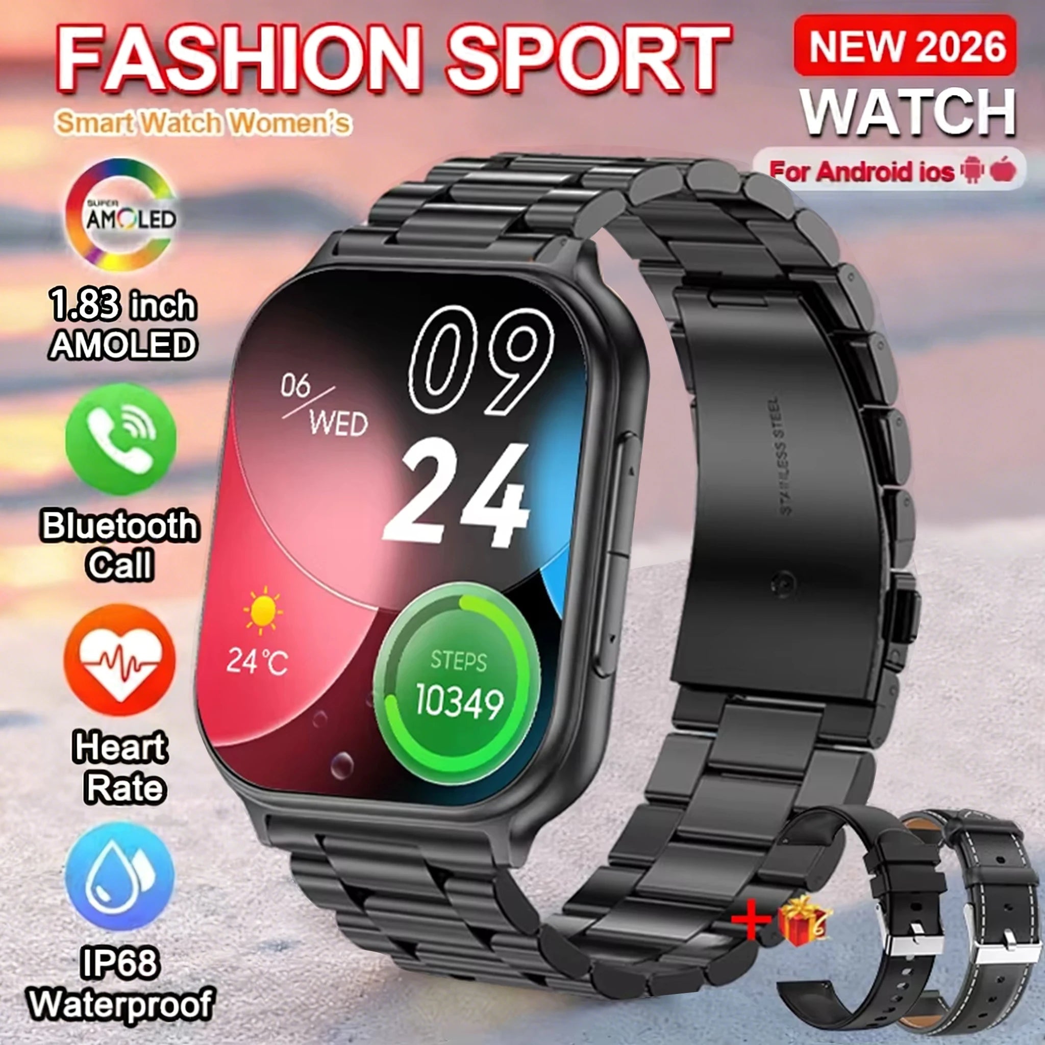 Montre Connectée GPS 1.83" Acier 700mAh IP68 | MDN Store