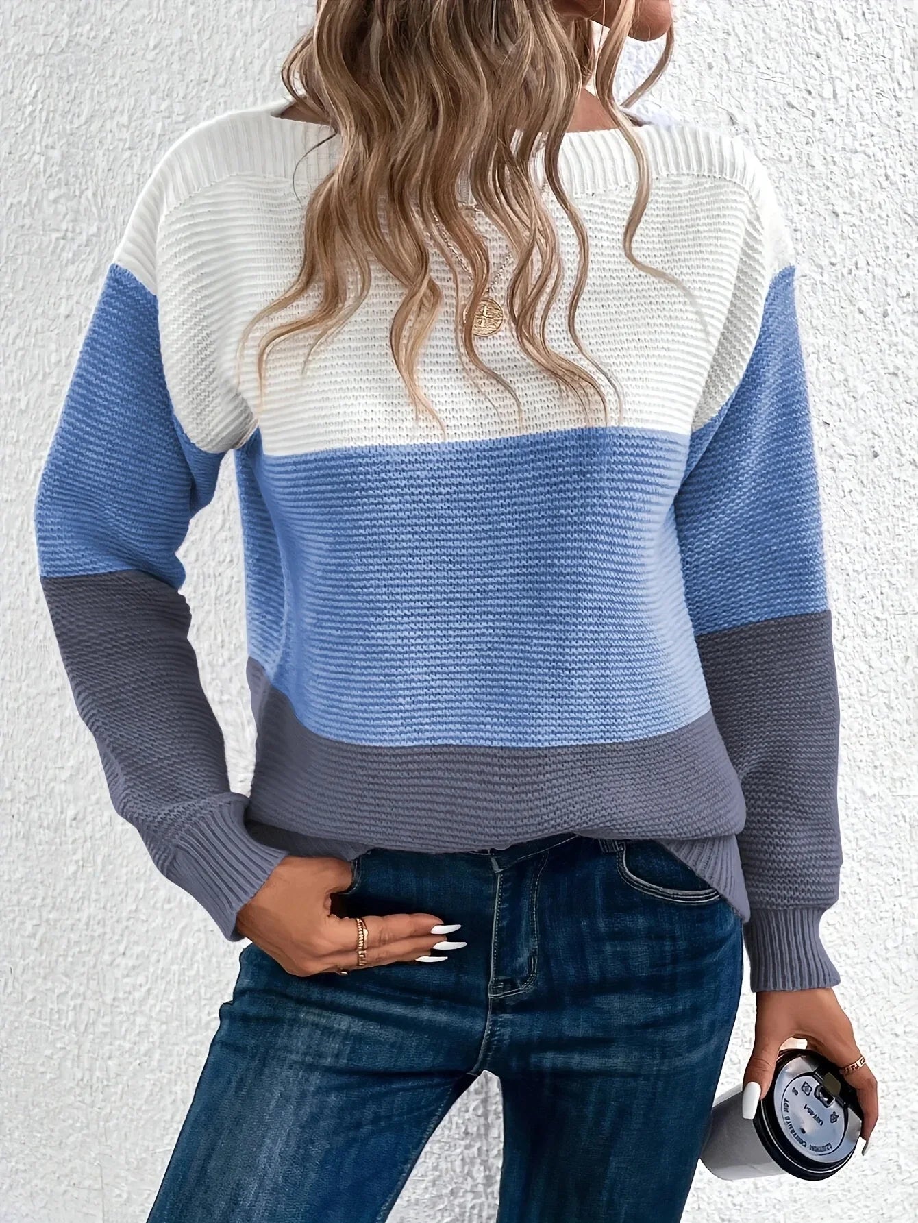 Pull Femme Ample Col Rond Tricote Epais 8 Coloris Automne Hiver | MDN Store