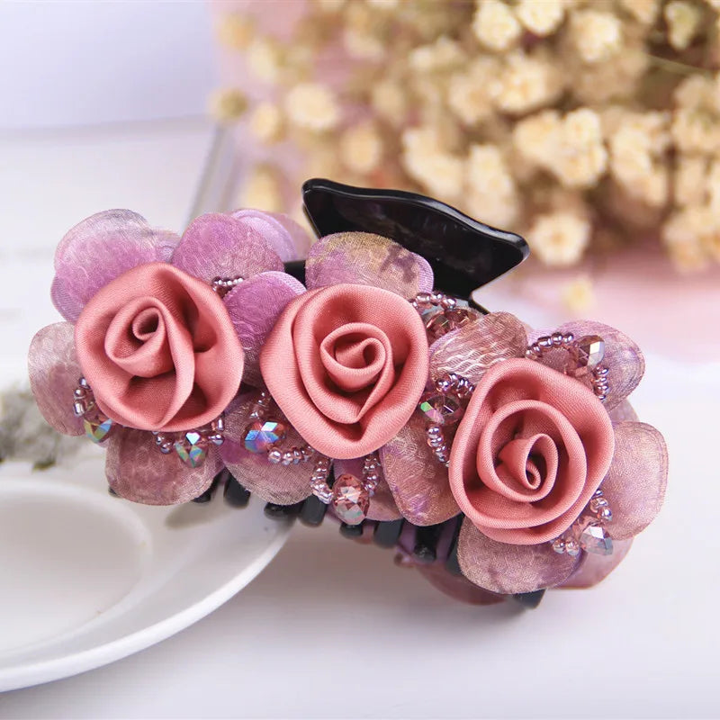 Pince à Cheveux Crabe Fleurie - Accessoire Cheveux Élégant et Pratique | MDN Store