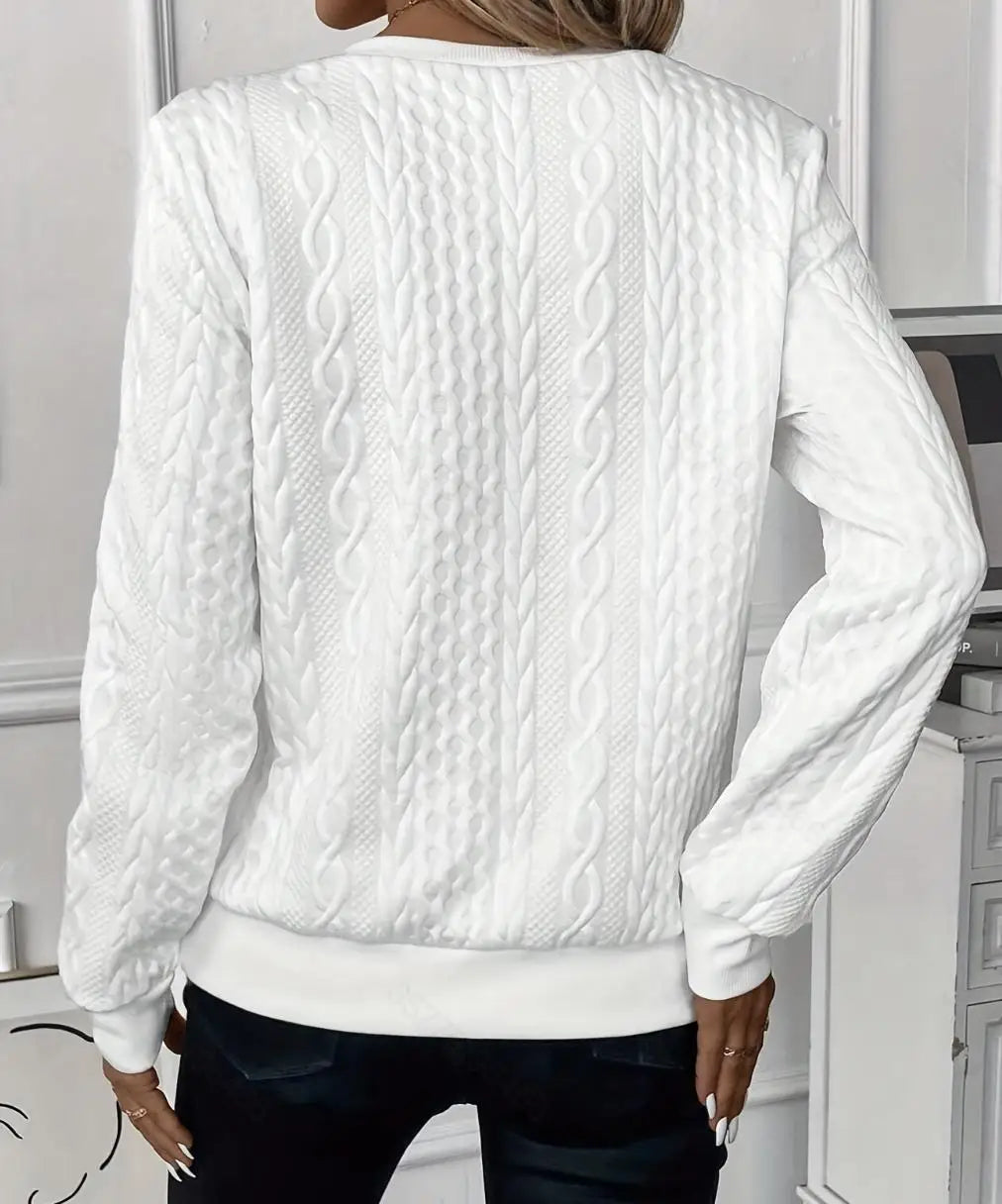 Pull Femme Col V Zippe Décontracté Manches Longues 6 Coloris S-XXL | MDN Store