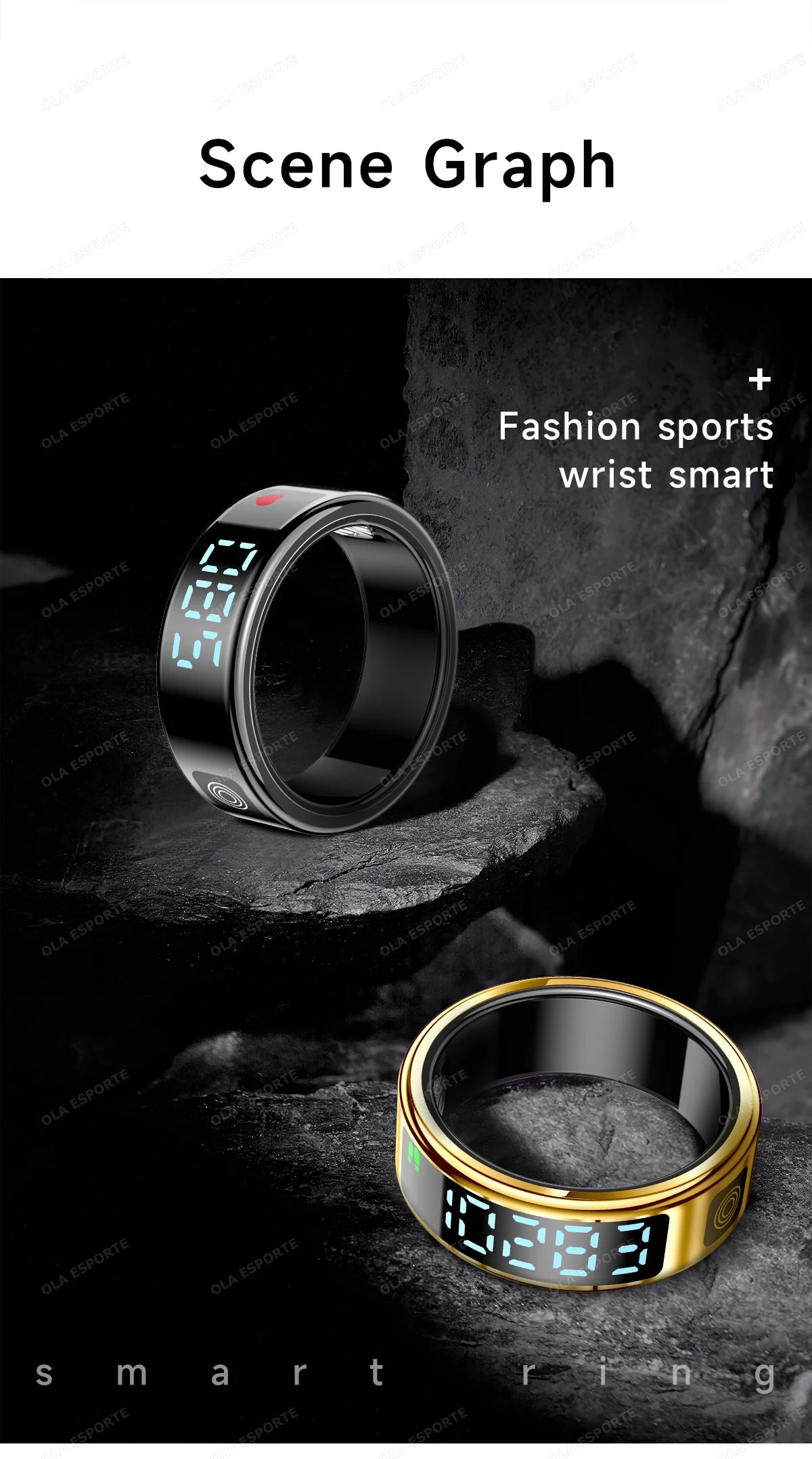Bague Connectée Écran Tactile Charge Sans Fil Étanche 5ATM | MDN Store