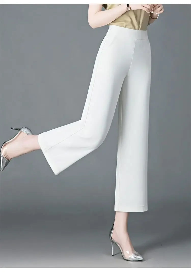 Pantalon Large Soie Glacée Blanc Femme | MDN Store