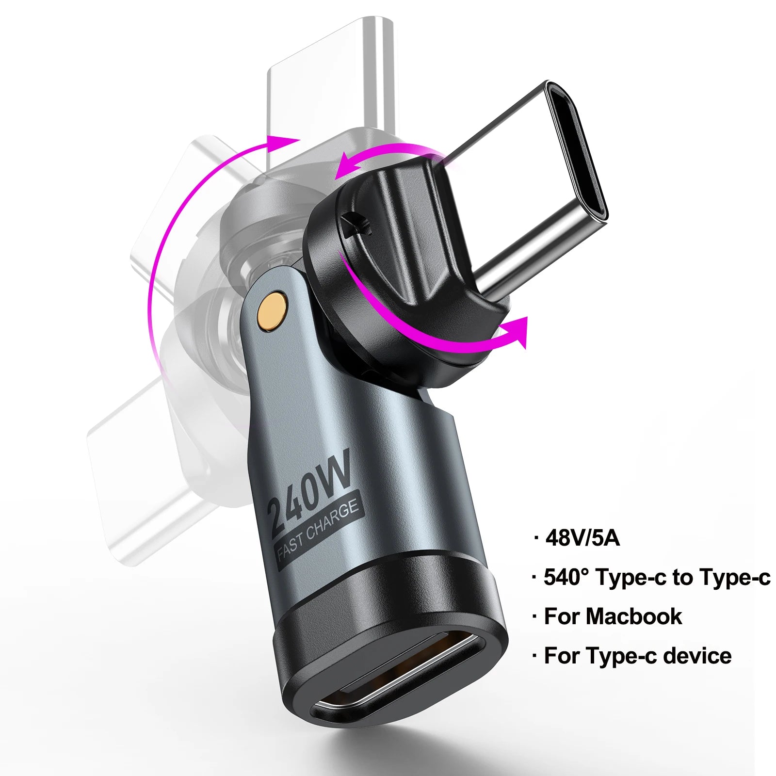 aufu-pd240w-usb-c-a-type-c-otg-adaptateur-540-rota - MDN Store 25