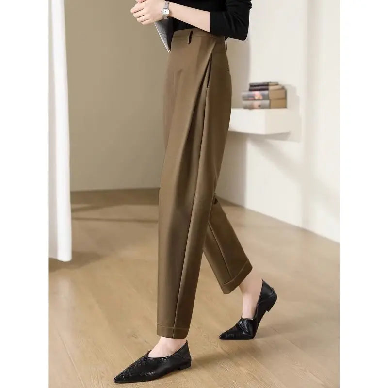 Pantalon Femme Cocon Tailleur 7/8 - Harlem Slim Printemps Mode Bureau Élégant | MDN Store