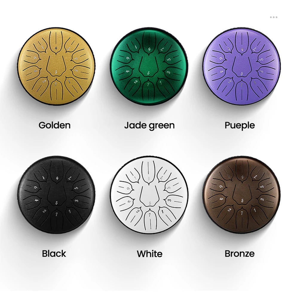 Tambour Langue Acier HLURU 6 Pouces 11 Notes - Instrument Méditation Yoga | MDN