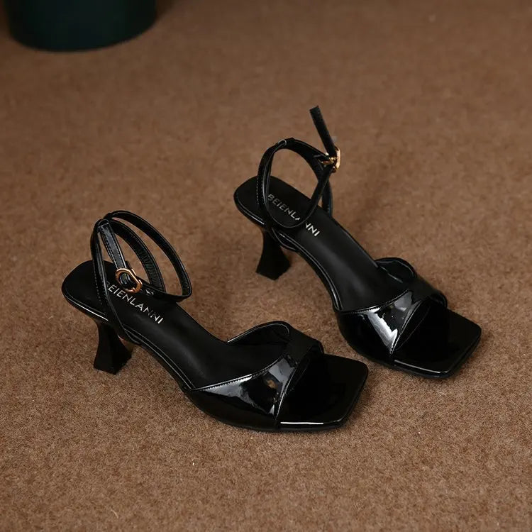 Sandales Talon Fin Femme Soirée Élégant Sangle Boucle Été | MDN Store 25