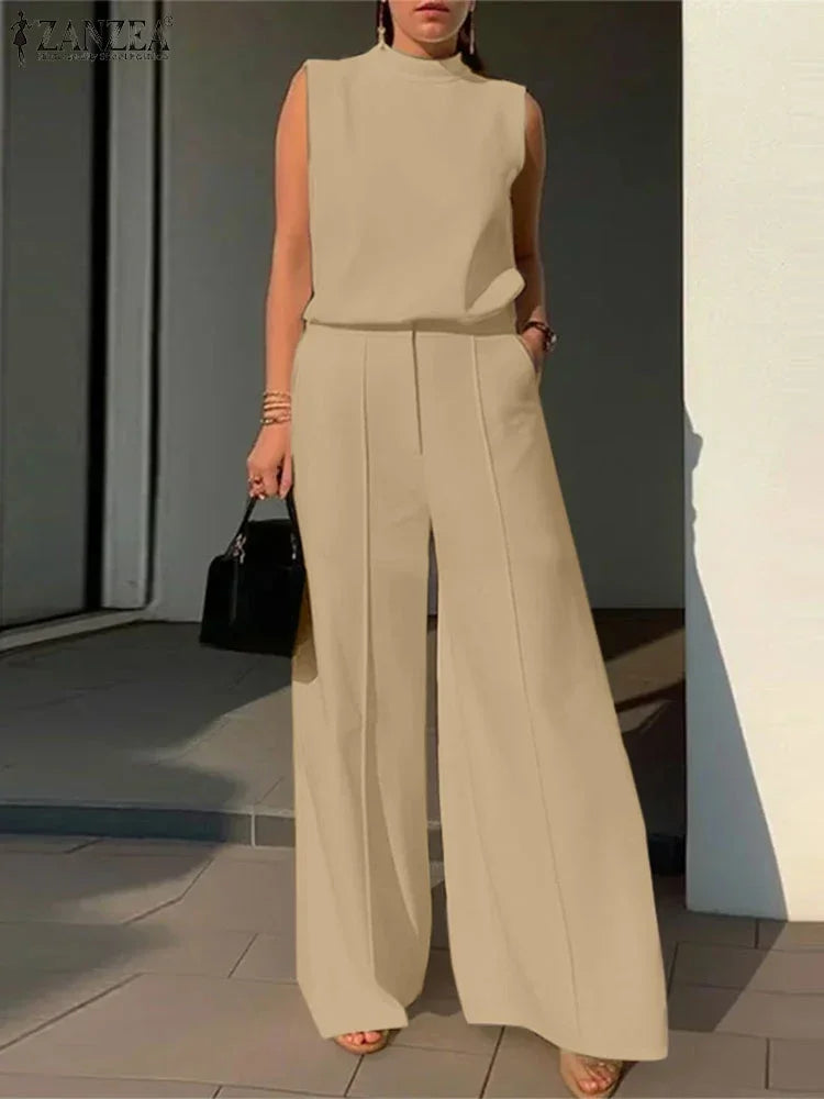 Ensemble Débardeur & Pantalon Large Minimaliste Kaki | MDN Store