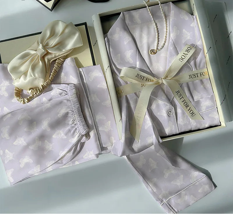 Pyjama Satin Soie Uni 2 Pièces | MDN Store