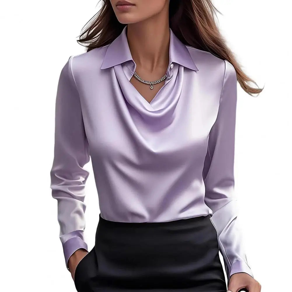 Chemise Femme Satin Col Revers Élégante | MDN Store