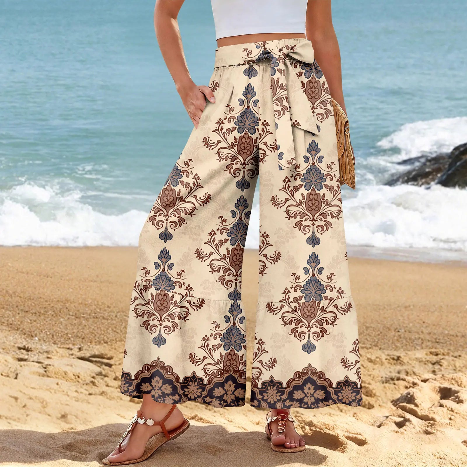 Pantalon Bohème Imprimé Floral Femme | MDN Store