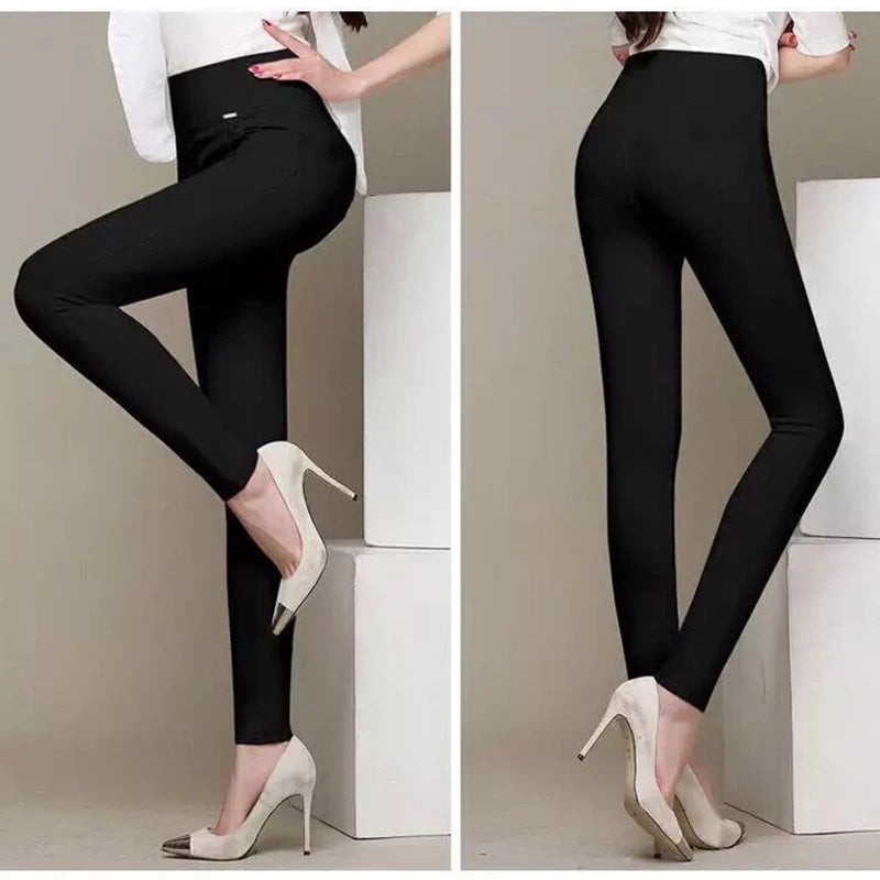 Pantalon Jambes Larges Taille Haute Noir | MDN Store