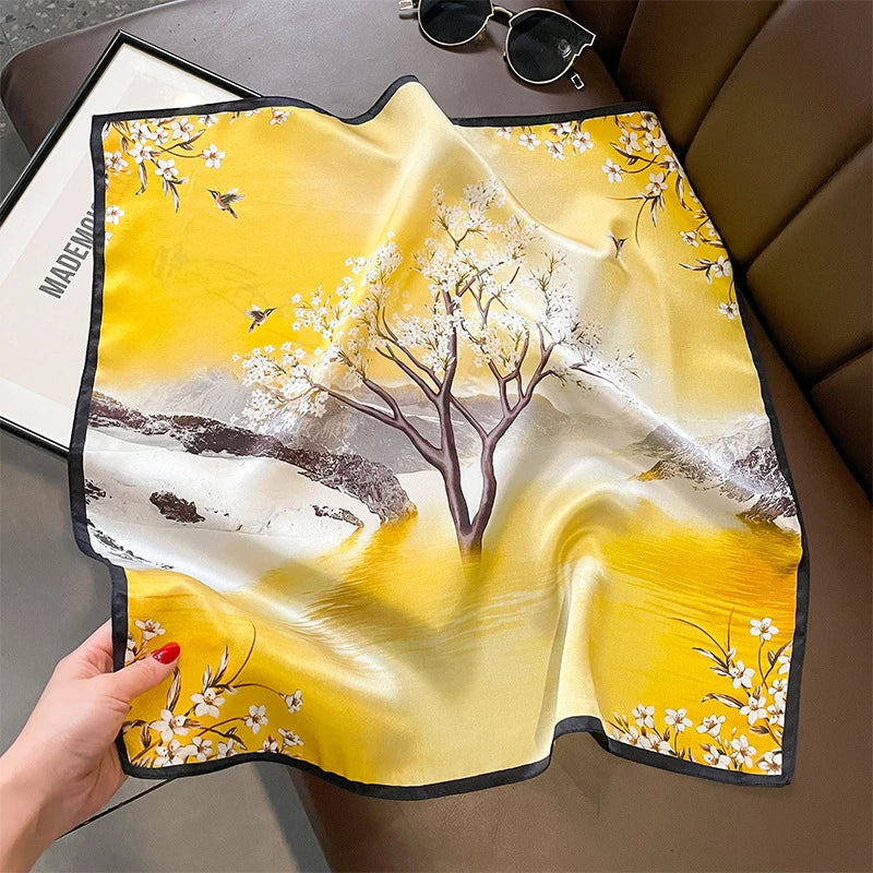 Foulard Carré Soie Naturelle 100% 53cm Femme | MDN Store