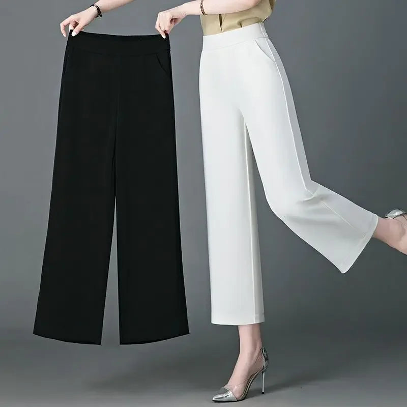 Pantalon Large Soie Glacée Blanc Femme | MDN Store