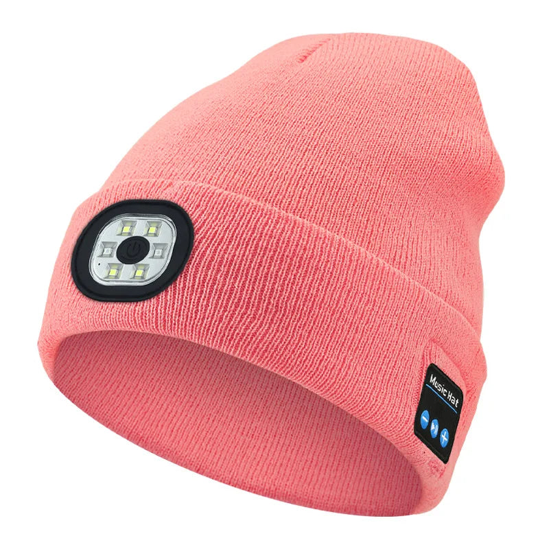 Bonnet Bluetooth 5.0 LED Hiver avec Écouteurs Sans Fil Micro Rechargeable | MDN