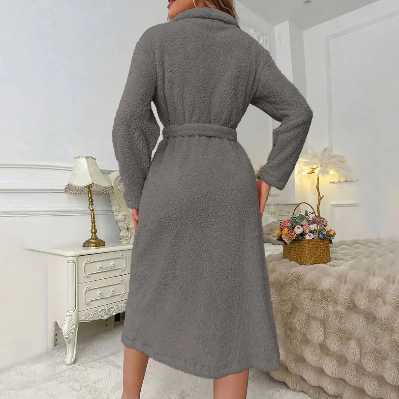 Peignoir Peluche Manches Longues Hiver | MDN Store