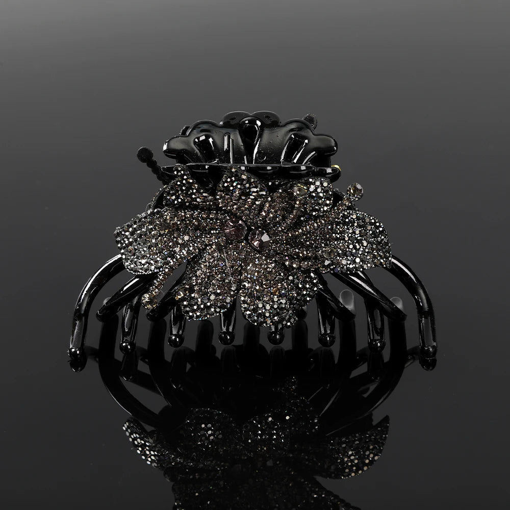 Pince Cheveux Fleur Strass Luxe Coréenne - Barrette Crabe Élégante | MDN Store