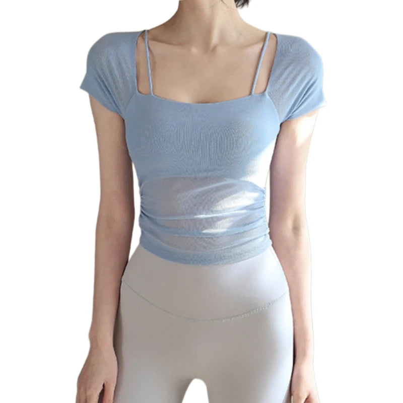 Top Yoga Femme Coussinets Mesh Pilates Fitness Gym | MDN Store