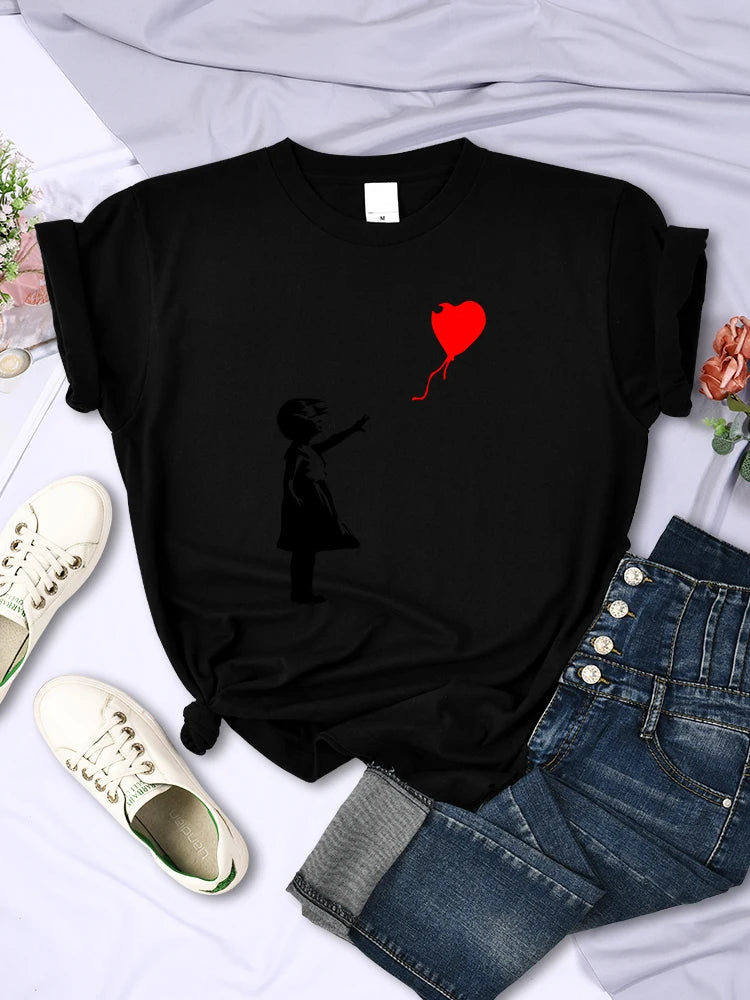 T-shirt Ballons Amour Imprimé Femme | MDN