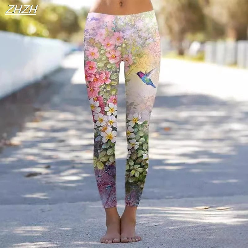 Legging Imprimé Floral Polaire Chaud Femme | MDN Store