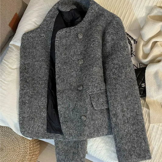 Manteau Double Boutonnage Motif Géométrique | MDN
